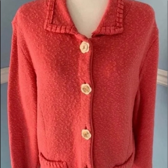 Sweater cardigan Willow womans size large flower buttons blazer - Picture 1 of 6